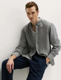 Pure Linen Garment Dye Shirt