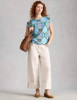 Pure Linen Geometric T-Shirt