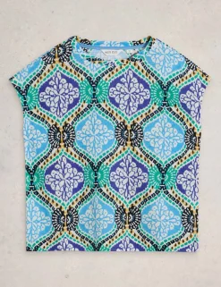 Pure Linen Geometric T-Shirt