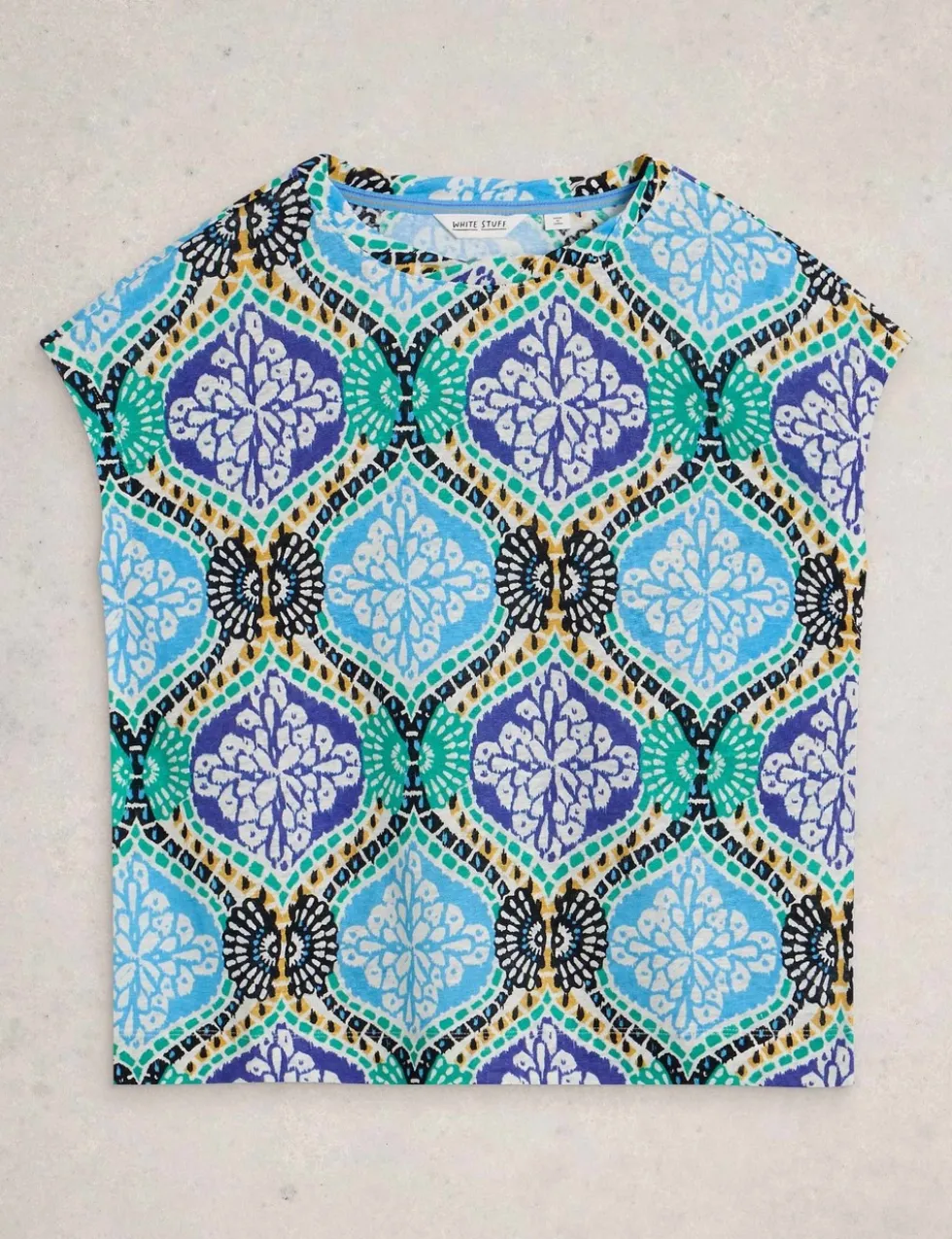 Pure Linen Geometric T-Shirt