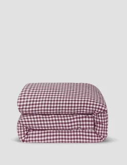 Pure Linen Gingham Duvet Cover