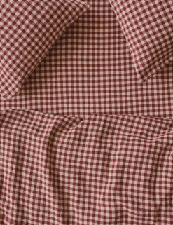 Pure Linen Gingham Fitted Sheet
