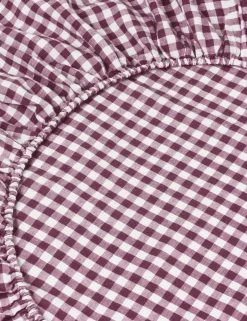 Pure Linen Gingham Fitted Sheet