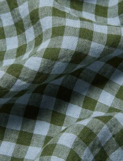 Pure Linen Gingham Fitted Sheet