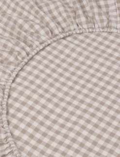 Pure Linen Gingham Fitted Sheet