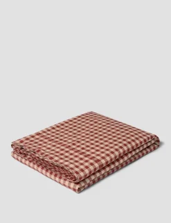 Pure Linen Gingham Flat Sheet