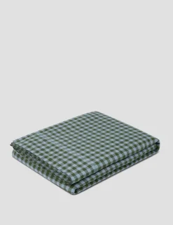 Pure Linen Gingham Flat Sheet