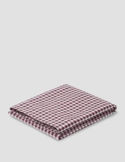 Pure Linen Gingham Flat Sheet