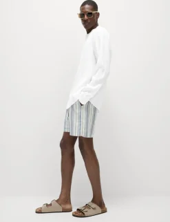 Pure Linen Grandad Collar Shirt