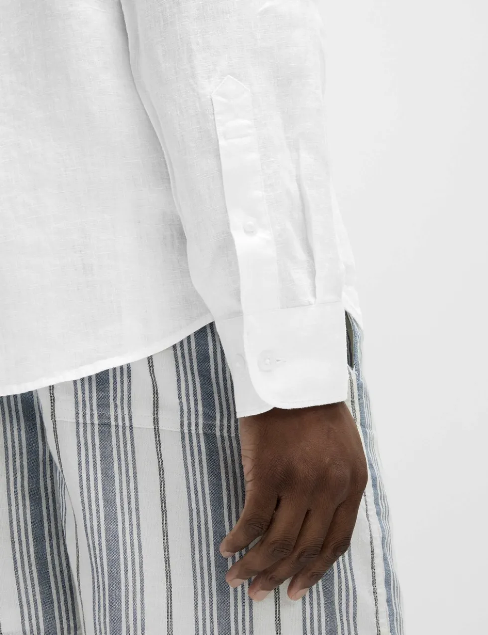 Pure Linen Grandad Collar Shirt