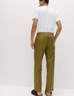 Pure Linen Half- Elasticated Waist Trousers