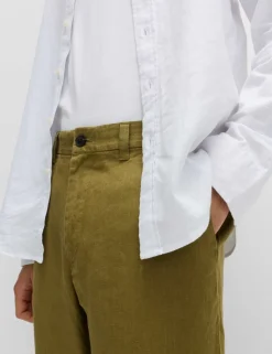 Pure Linen Half- Elasticated Waist Trousers