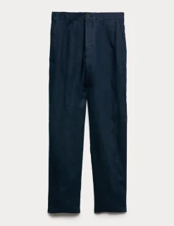 Pure Linen Half- Elasticated Waist Trousers