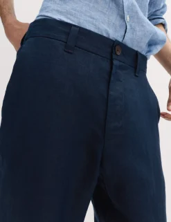 Pure Linen Half- Elasticated Waist Trousers
