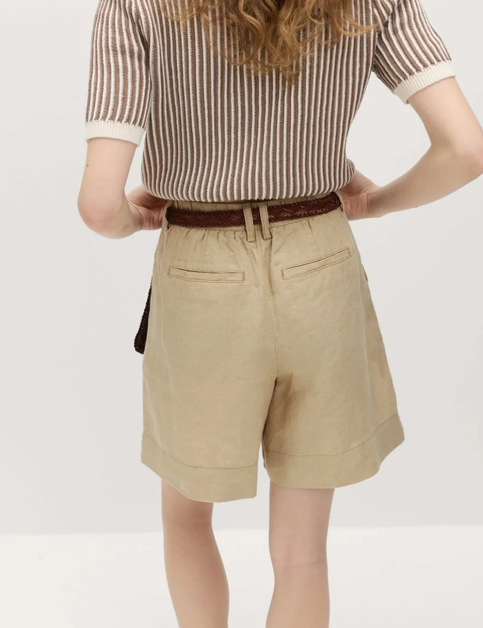 Pure Linen High Waisted Shorts