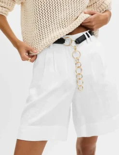 Pure Linen High Waisted Shorts