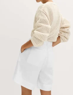 Pure Linen High Waisted Shorts