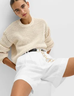 Pure Linen High Waisted Shorts