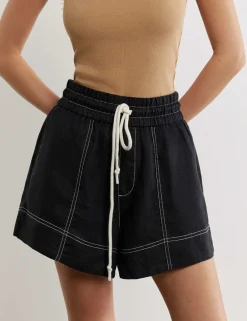Pure Linen High Waisted Shorts