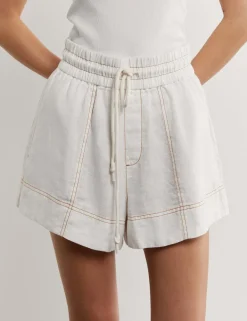 Pure Linen High Waisted Shorts