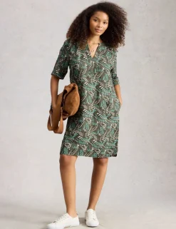 Pure Linen Knee Length Relaxed Tea Dress
