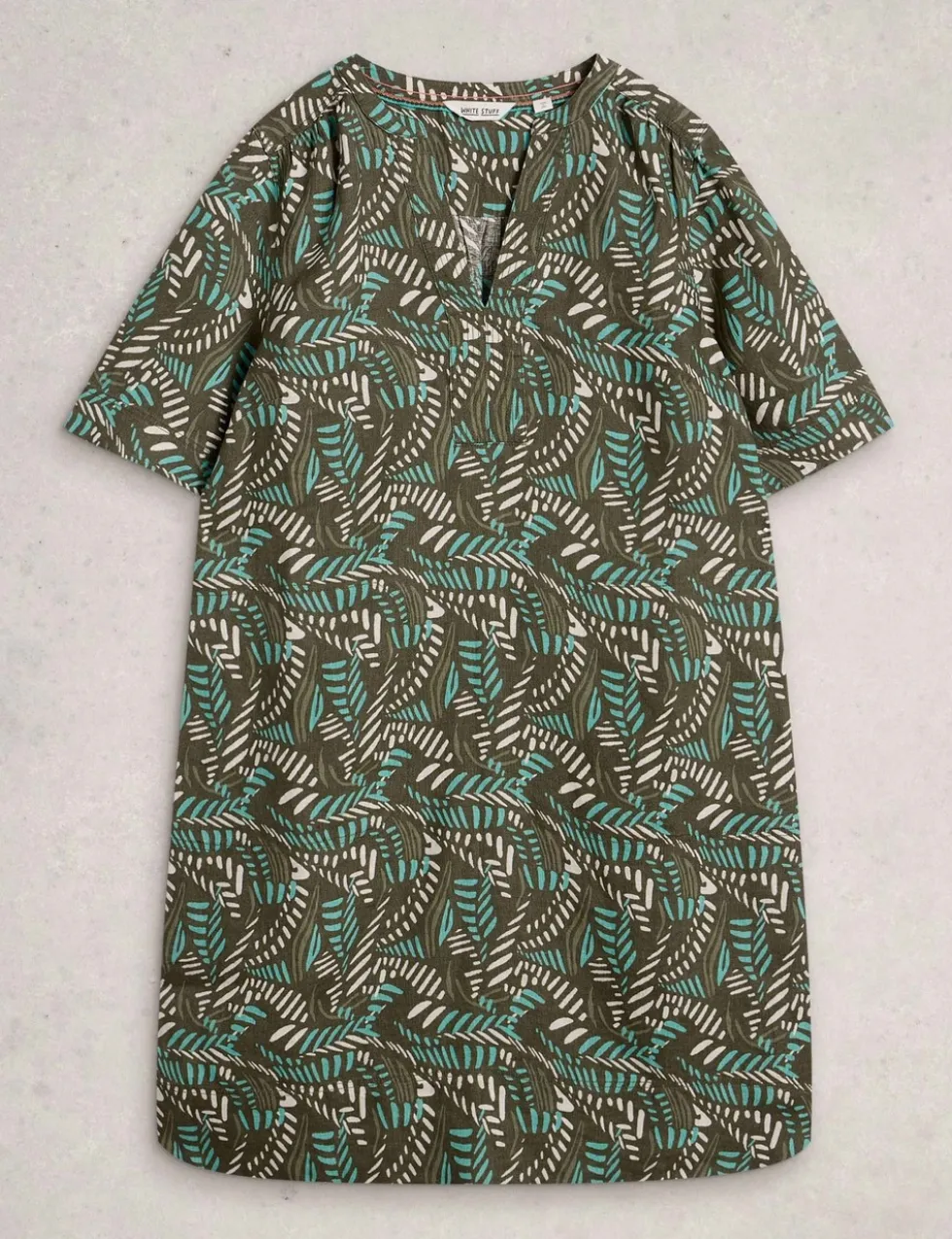 Pure Linen Knee Length Relaxed Tea Dress