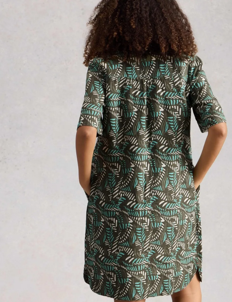 Pure Linen Knee Length Relaxed Tea Dress