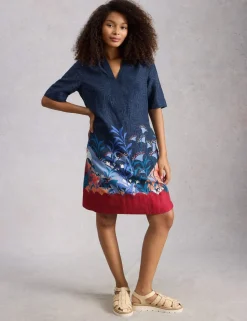 Pure Linen Knee Length Relaxed Tea Dress