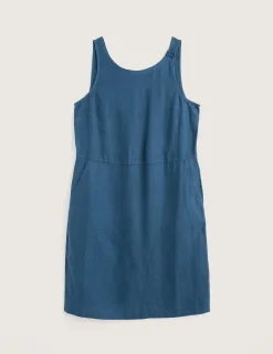 Pure Linen Knee Length Shift Dress