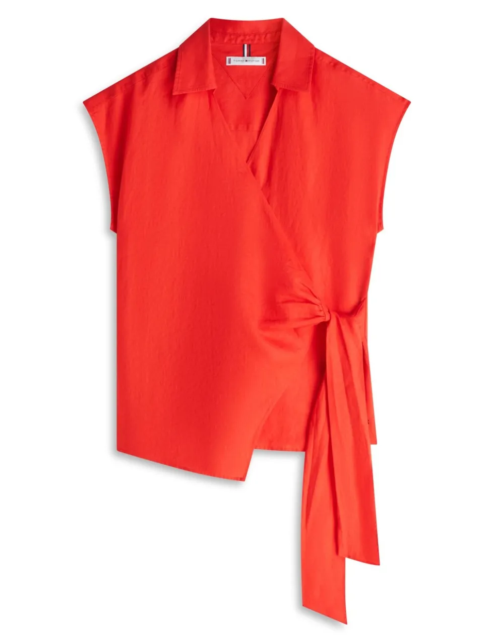 Pure Linen Knot Front Blouse