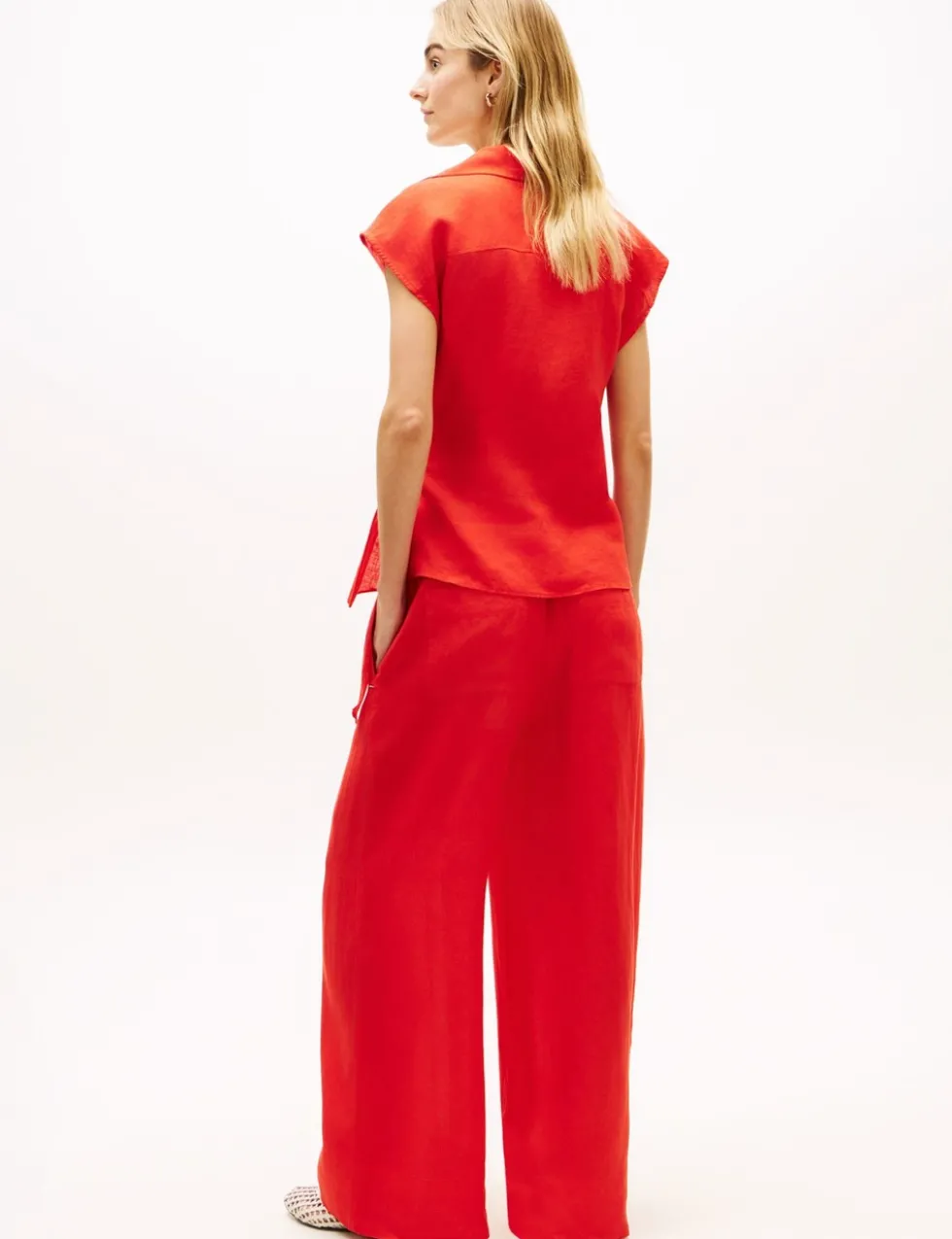 Pure Linen Knot Front Blouse