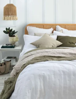 Pure Linen Laundered Bedspread Set