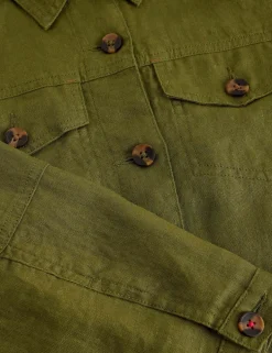 Pure Linen Lightweight Collared Jacket