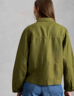 Pure Linen Lightweight Collared Jacket