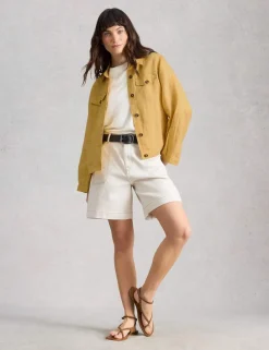 Pure Linen Lightweight Collared Jacket