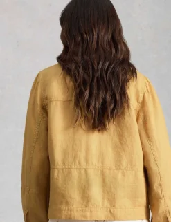 Pure Linen Lightweight Collared Jacket