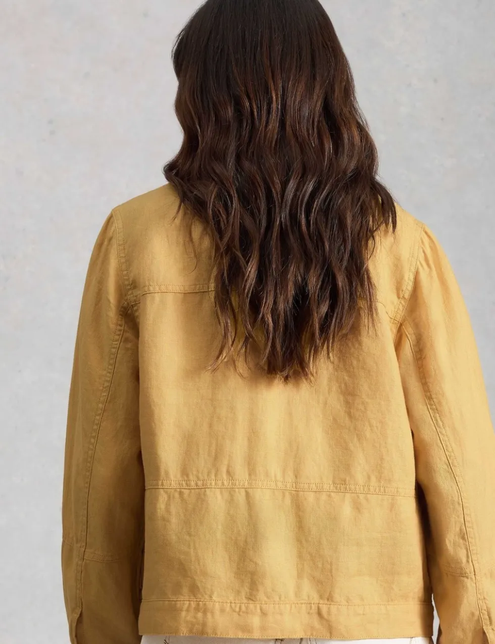 Pure Linen Lightweight Collared Jacket