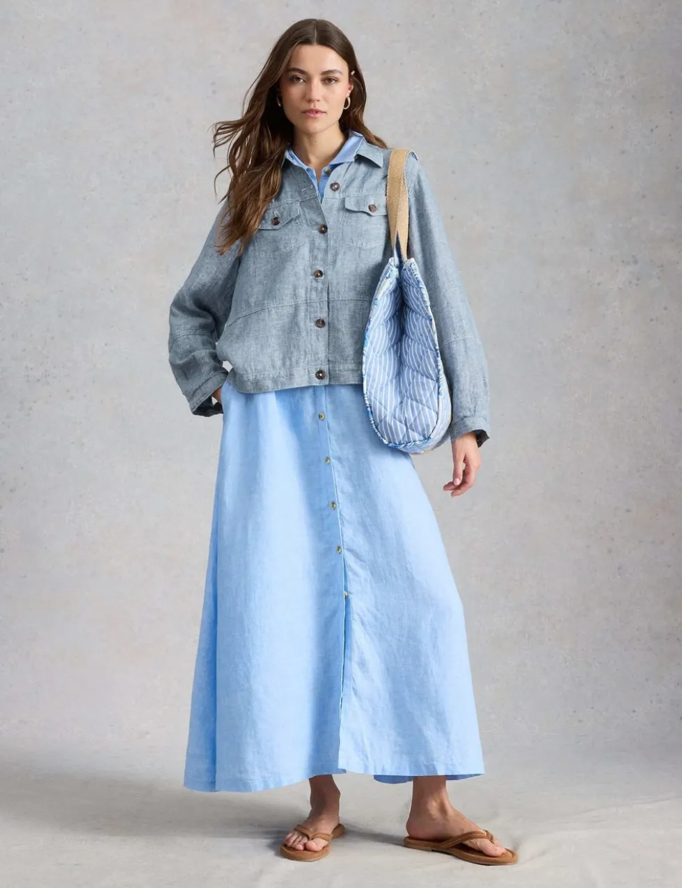 Pure Linen Lightweight Collared Jacket