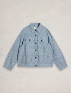 Pure Linen Lightweight Collared Jacket