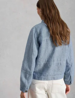 Pure Linen Lightweight Collared Jacket