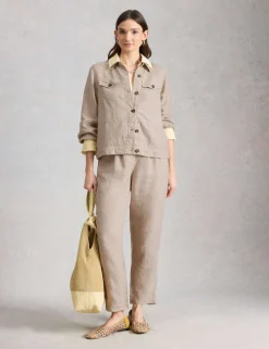 Pure Linen Lightweight Collared Jacket