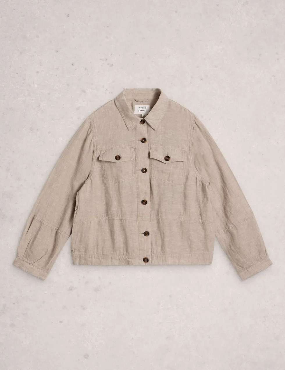 Pure Linen Lightweight Collared Jacket