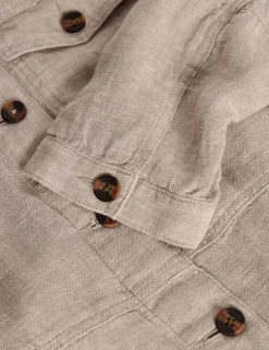 Pure Linen Lightweight Collared Jacket