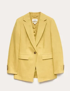 Pure Linen Longline Single Breasted Blazer
