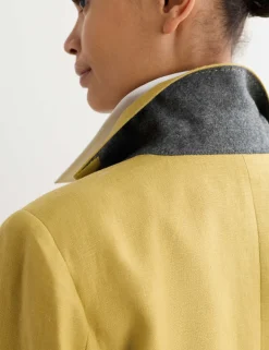 Pure Linen Longline Single Breasted Blazer
