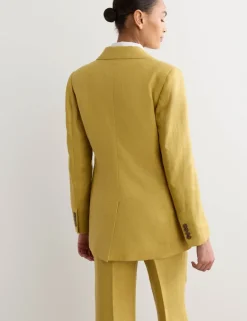 Pure Linen Longline Single Breasted Blazer