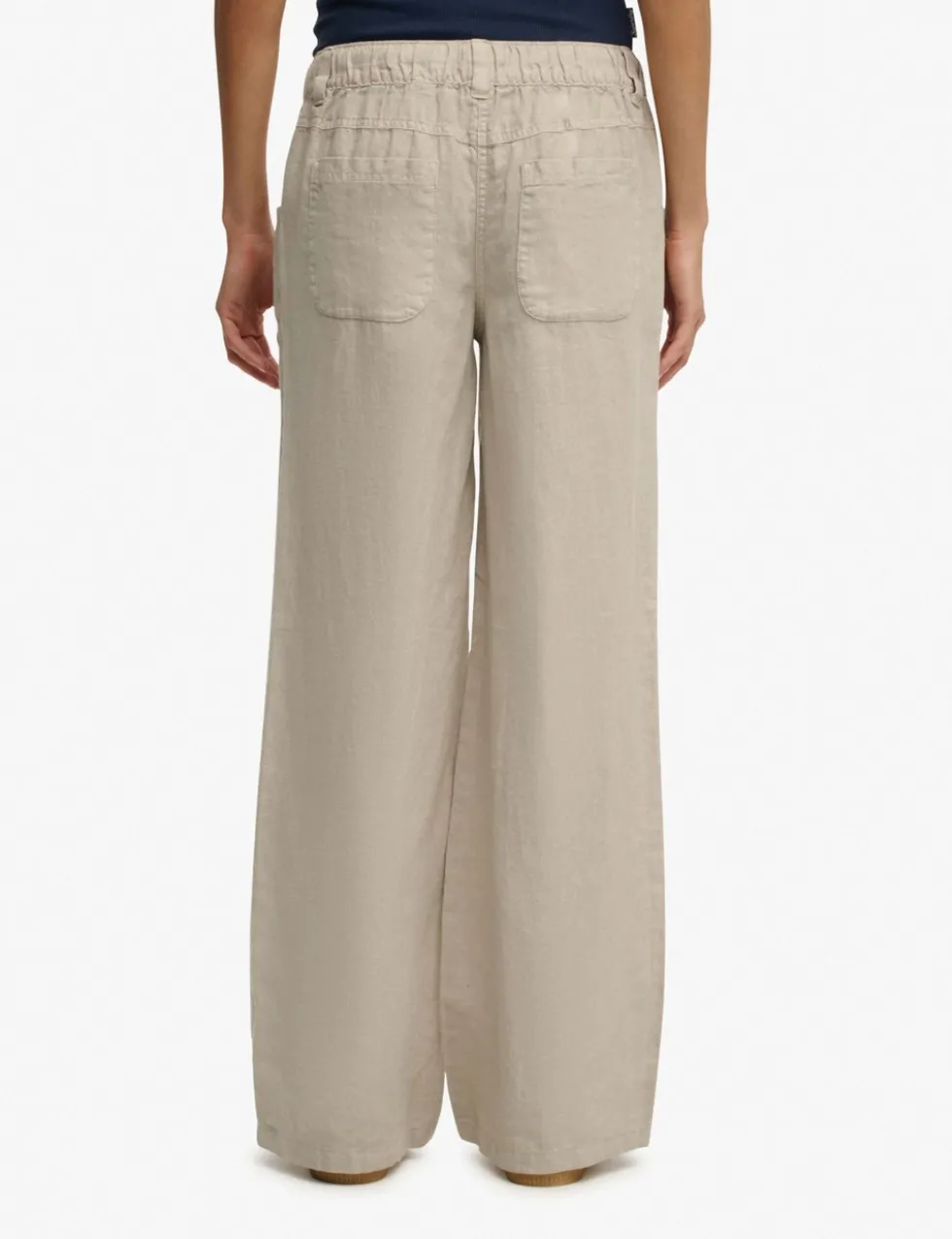 Pure Linen Low Rise Wide Leg Trousers