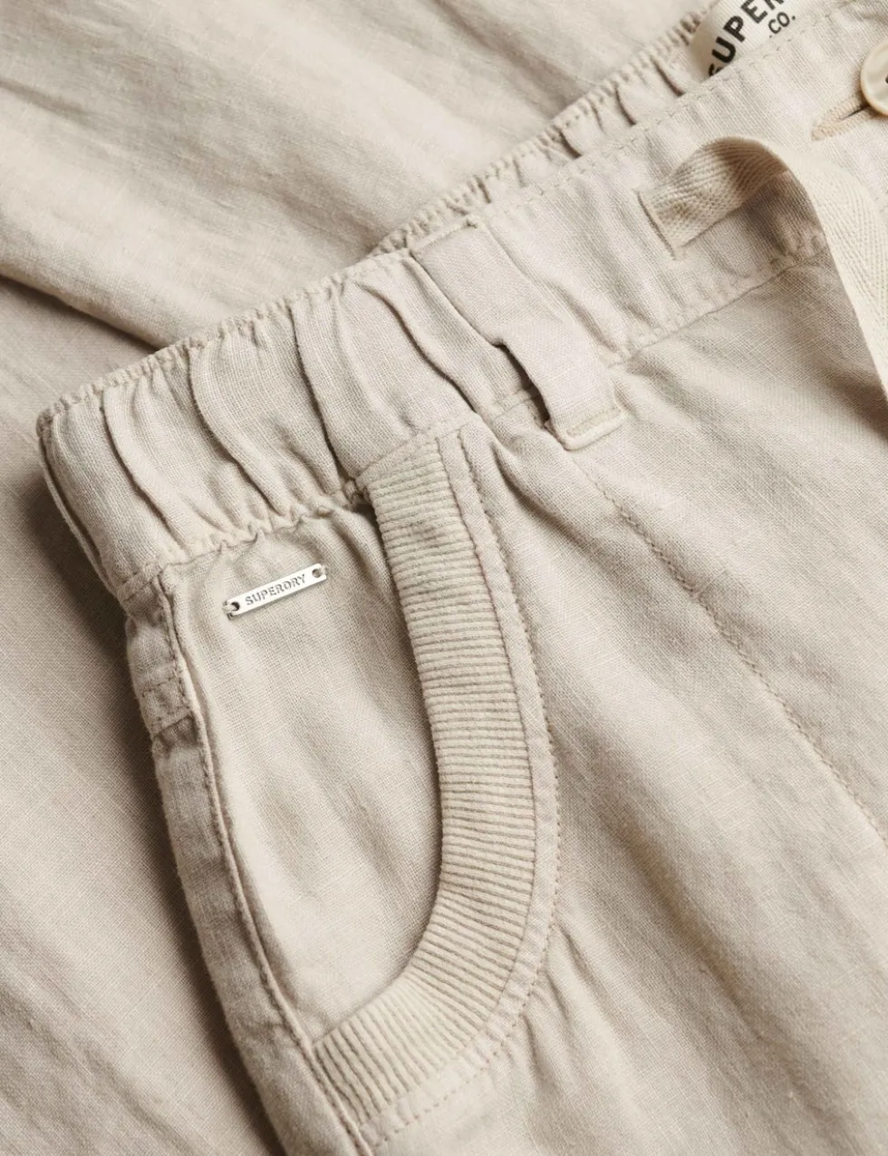 Pure Linen Low Rise Wide Leg Trousers