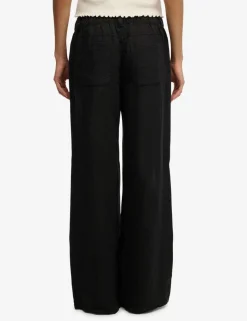Pure Linen Low Rise Wide Leg Trousers