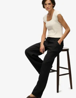 Pure Linen Low Rise Wide Leg Trousers